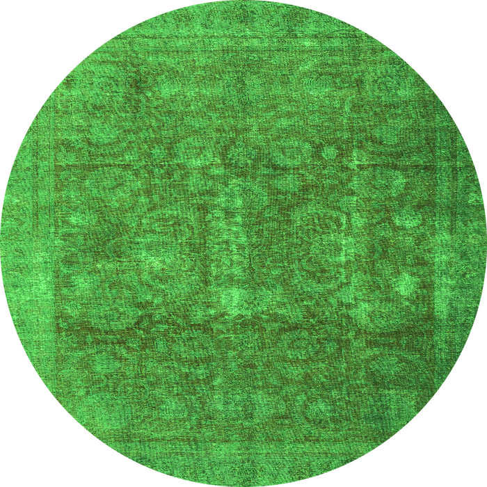 Square Persian Green Traditional Rug, tr4145grn