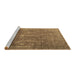 Sideview of Machine Washable Persian Brown Traditional Rug, wshtr4145brn