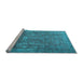 Sideview of Machine Washable Persian Light Blue Traditional Rug, wshtr4145lblu