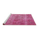 Sideview of Machine Washable Traditional HotPink Rug, wshtr4146
