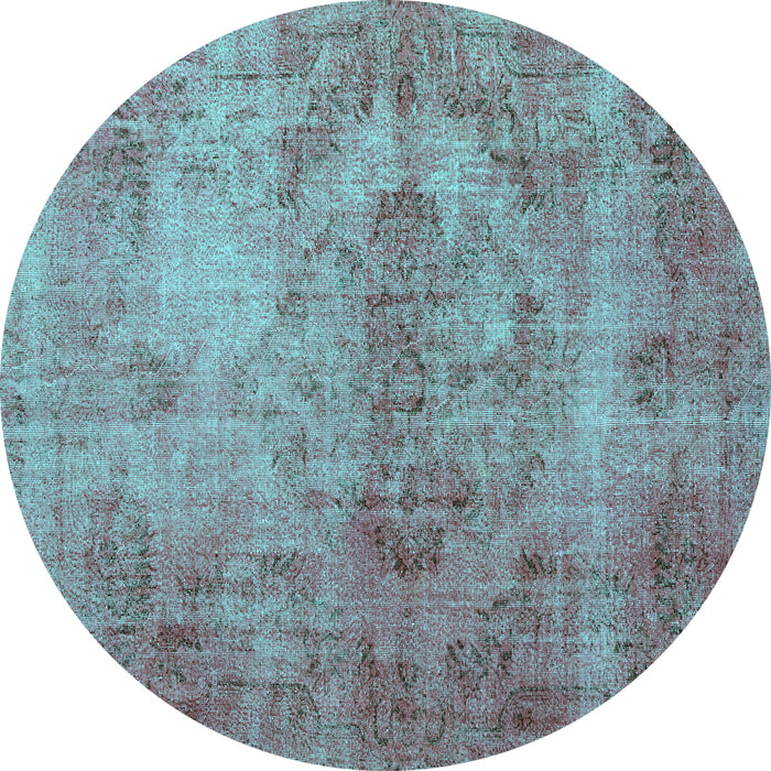 Round Persian Turquoise Bohemian Rug, tr4146turq