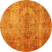 Round Persian Yellow Bohemian Rug, tr4146yw