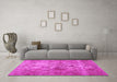 Machine Washable Persian Pink Bohemian Rug in a Living Room, wshtr4146pnk
