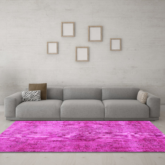 Machine Washable Persian Pink Bohemian Rug in a Living Room, wshtr4146pnk
