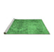 Sideview of Machine Washable Persian Emerald Green Bohemian Area Rugs, wshtr4146emgrn