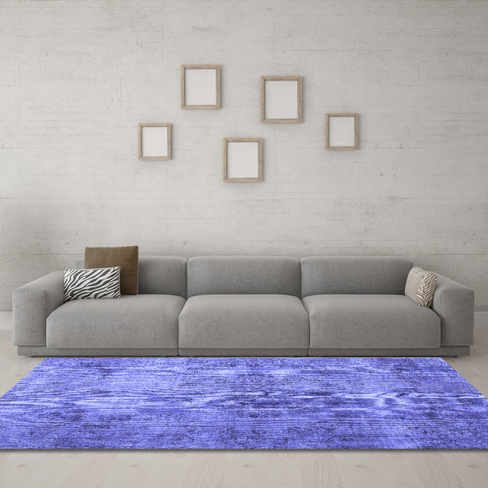 Machine Washable Persian Blue Bohemian Rug in a Living Room, wshtr4146blu