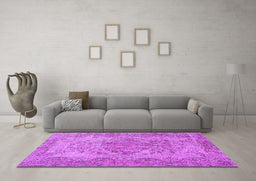 Machine Washable Persian Purple Traditional Area Rugs in a Living Room, wshtr4147pur