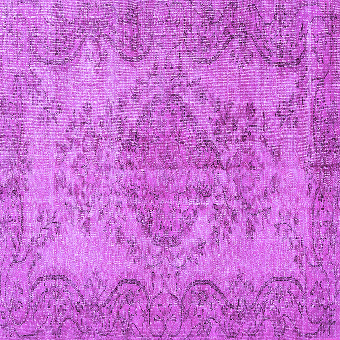 Square Machine Washable Persian Purple Traditional Area Rugs, wshtr4147pur