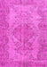 Machine Washable Persian Pink Traditional Rug, wshtr4147pnk