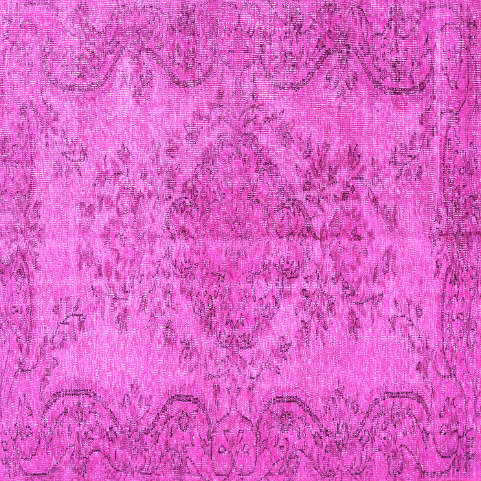 Square Machine Washable Persian Pink Traditional Rug, wshtr4147pnk