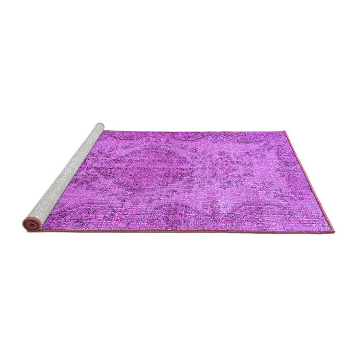 Sideview of Machine Washable Persian Purple Traditional Area Rugs, wshtr4147pur