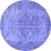 Round Persian Blue Traditional Rug, tr4147blu