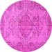 Round Persian Pink Traditional Rug, tr4147pnk