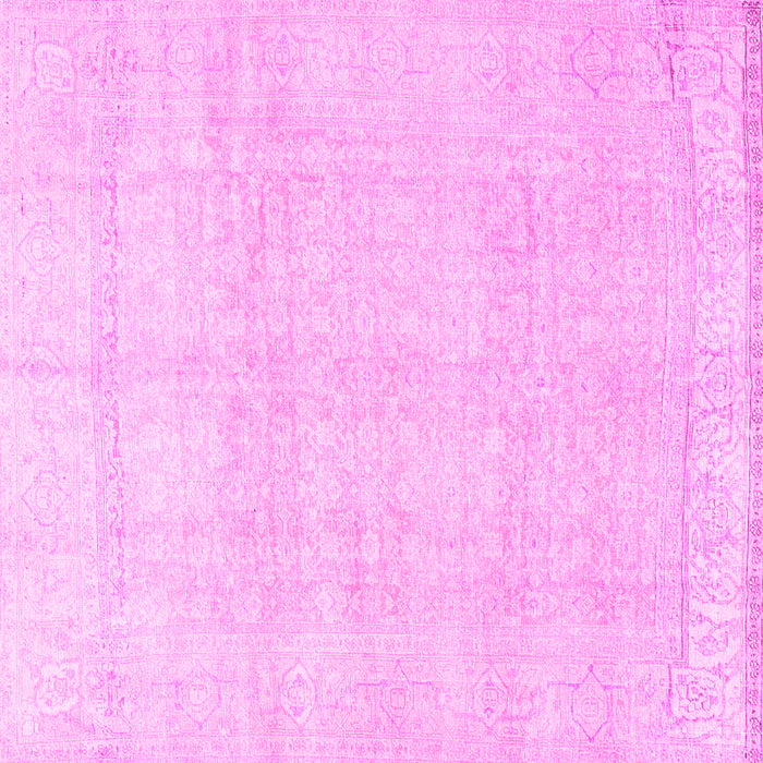 Square Machine Washable Persian Pink Traditional Rug, wshtr4148pnk