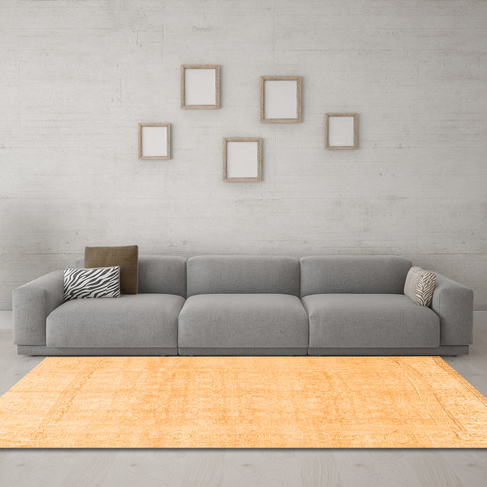 Machine Washable Persian Orange Traditional Area Rugs in a Living Room, wshtr4148org