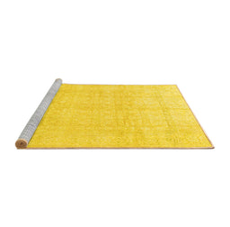 Sideview of Machine Washable Persian Yellow Traditional Rug, wshtr4148yw
