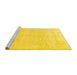 Sideview of Machine Washable Persian Yellow Traditional Rug, wshtr4148yw