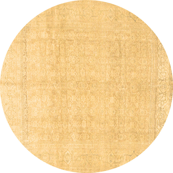 Round Persian Brown Traditional Rug, tr4148brn