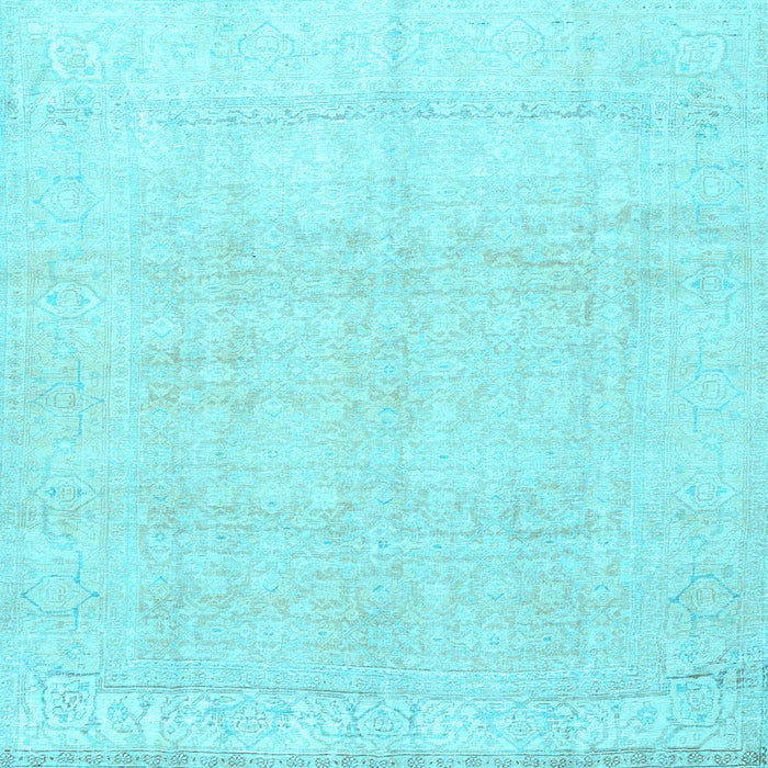 Square Machine Washable Persian Light Blue Traditional Rug, wshtr4148lblu