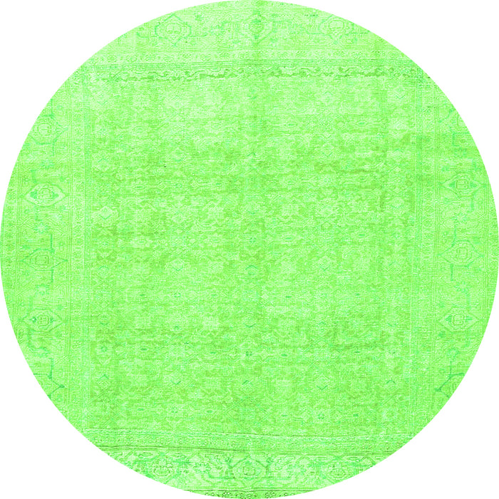 Square Persian Green Traditional Rug, tr4148grn