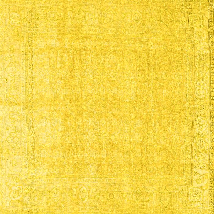 Square Persian Yellow Traditional Rug, tr4148yw