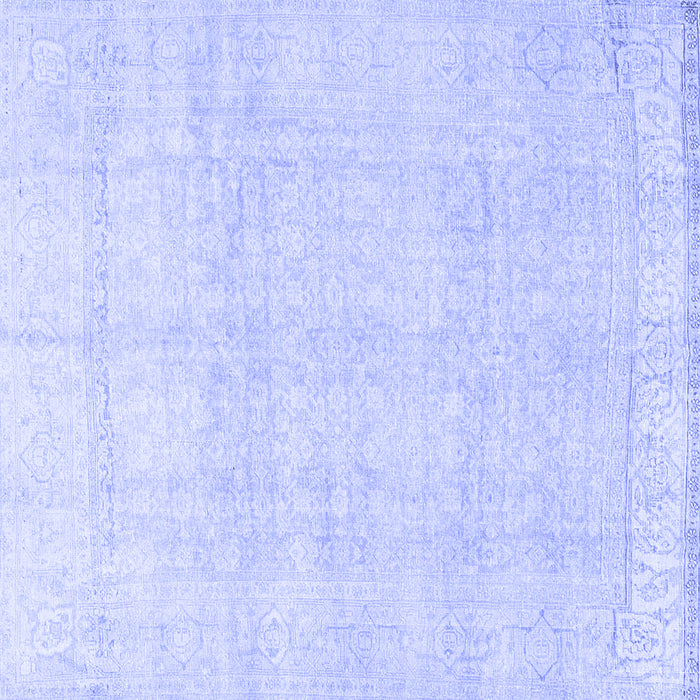 Square Machine Washable Persian Blue Traditional Rug, wshtr4148blu