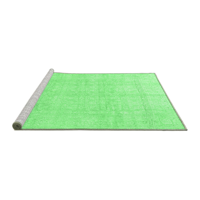 Sideview of Machine Washable Persian Emerald Green Traditional Area Rugs, wshtr4148emgrn