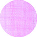 Round Persian Purple Traditional Rug, tr4148pur