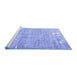 Sideview of Machine Washable Persian Blue Traditional Rug, wshtr4149blu