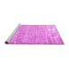 Sideview of Machine Washable Persian Pink Traditional Rug, wshtr4149pnk