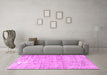 Machine Washable Persian Pink Traditional Rug in a Living Room, wshtr4149pnk