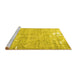 Sideview of Machine Washable Persian Yellow Traditional Rug, wshtr4149yw
