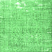 Square Machine Washable Persian Emerald Green Traditional Area Rugs, wshtr4149emgrn