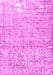 Machine Washable Persian Pink Traditional Rug, wshtr4149pnk