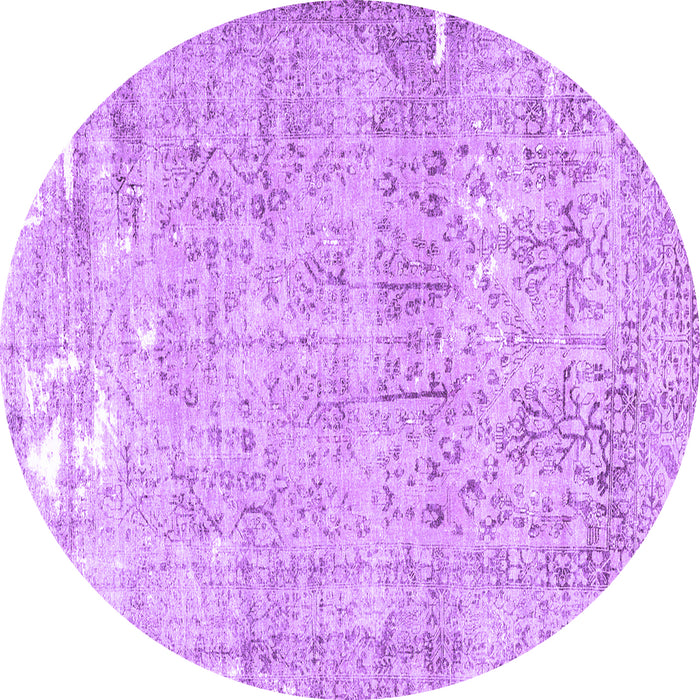 Round Persian Purple Traditional Rug, tr4149pur