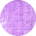 Round Persian Purple Traditional Rug, tr4149pur