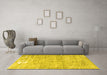 Machine Washable Persian Yellow Traditional Rug in a Living Room, wshtr4149yw