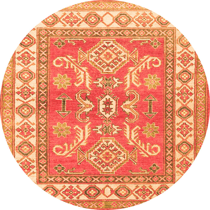 Machine Washable Geometric Orange Traditional Area Rugs, wshtr414org