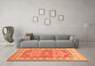 Machine Washable Geometric Orange Traditional Area Rugs in a Living Room, wshtr414org