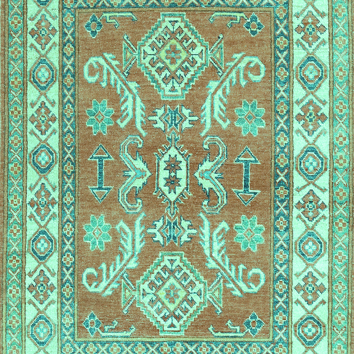 Machine Washable Geometric Turquoise Traditional Area Rugs, wshtr414turq