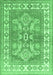 Machine Washable Geometric Emerald Green Traditional Area Rugs, wshtr414emgrn