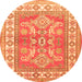 Square Geometric Orange Traditional Rug, tr414org