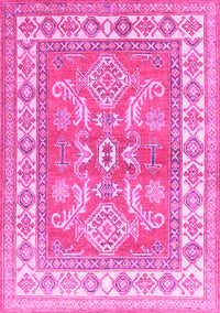 Geometric Pink Traditional Rug, tr414pnk