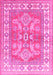 Geometric Pink Traditional Rug, tr414pnk