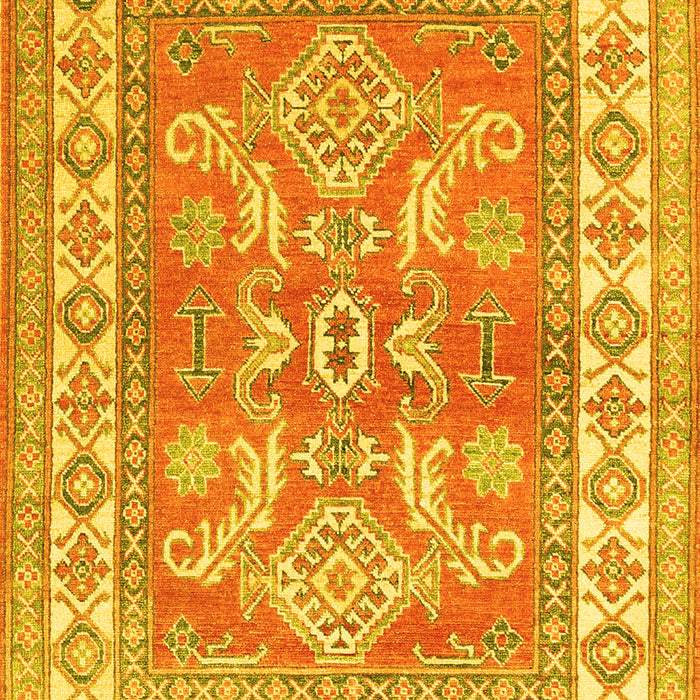 Machine Washable Geometric Yellow Traditional Rug, wshtr414yw