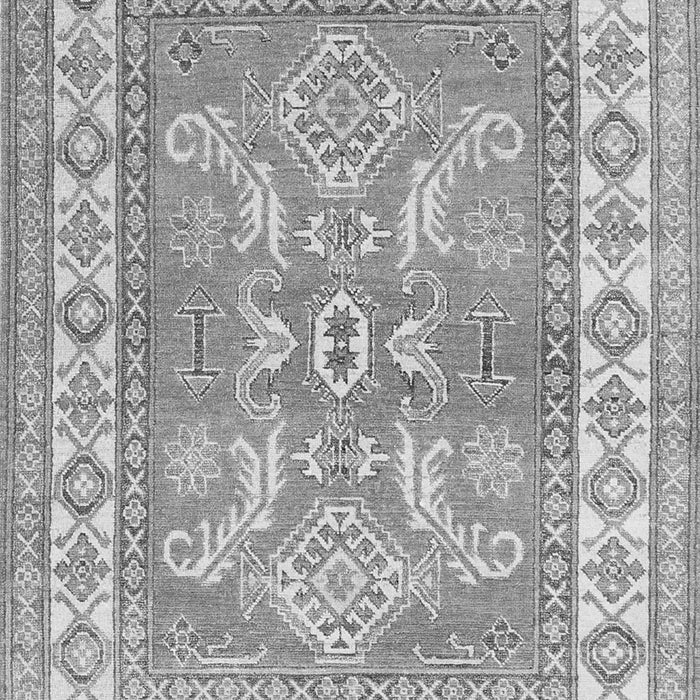 Serging Thickness of Machine Washable Geometric Gray Traditional Rug, wshtr414gry