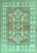 Geometric Turquoise Traditional Rug, tr414turq