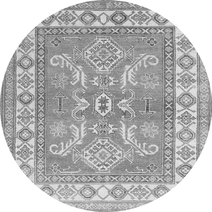 Machine Washable Geometric Gray Traditional Rug, wshtr414gry