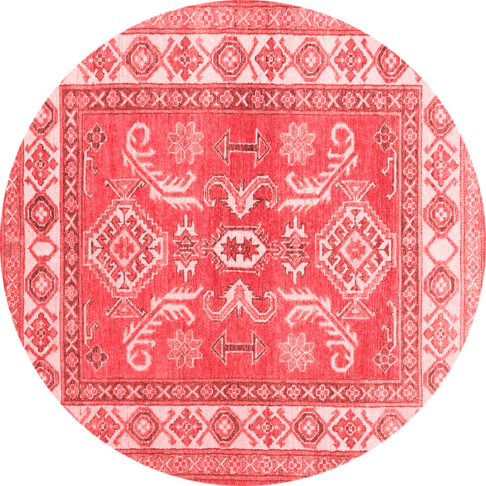 Geometric Red Traditional Rug, tr414red