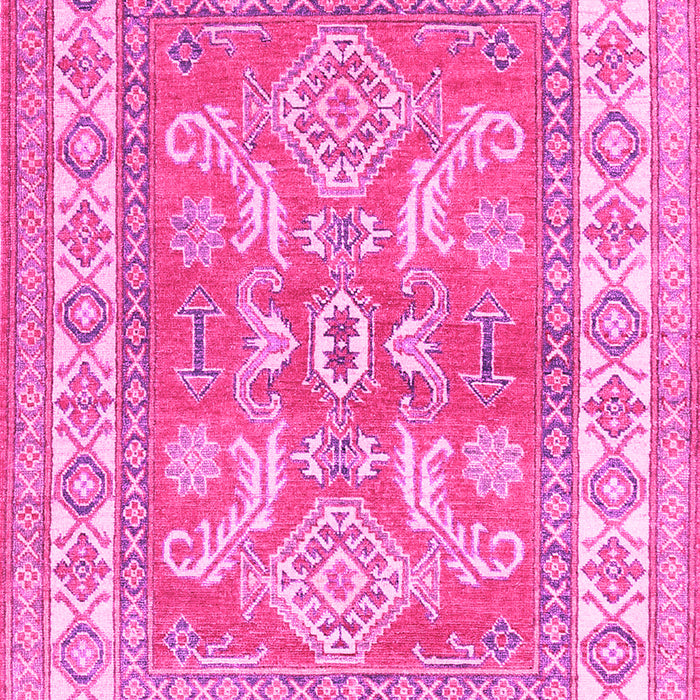 Machine Washable Geometric Pink Traditional Rug, wshtr414pnk